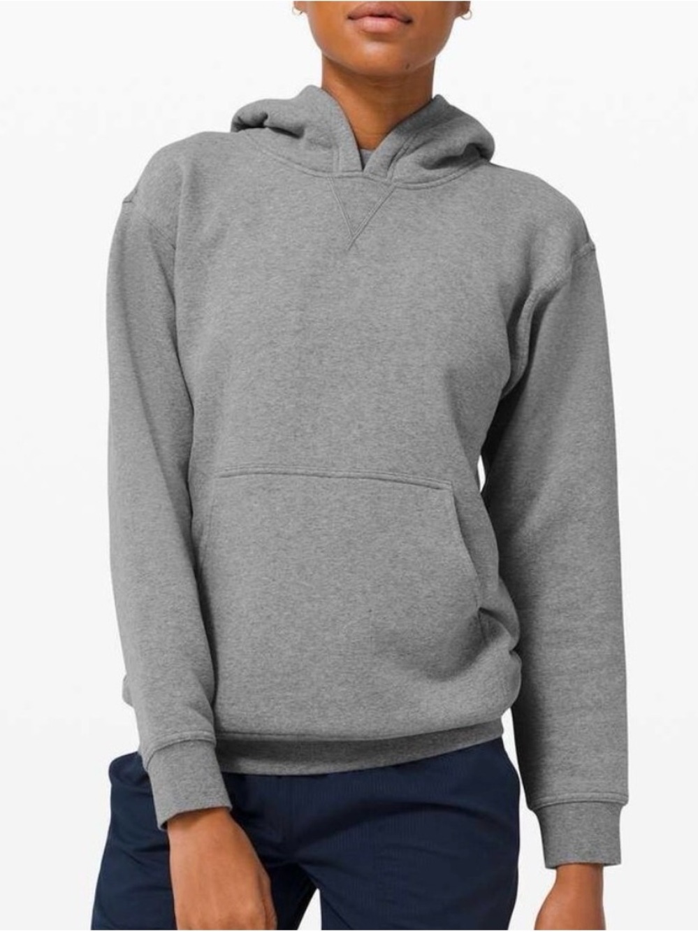Lululemon All Yours Hoodie Heathered Core Medium Grey Size 8 Fleece